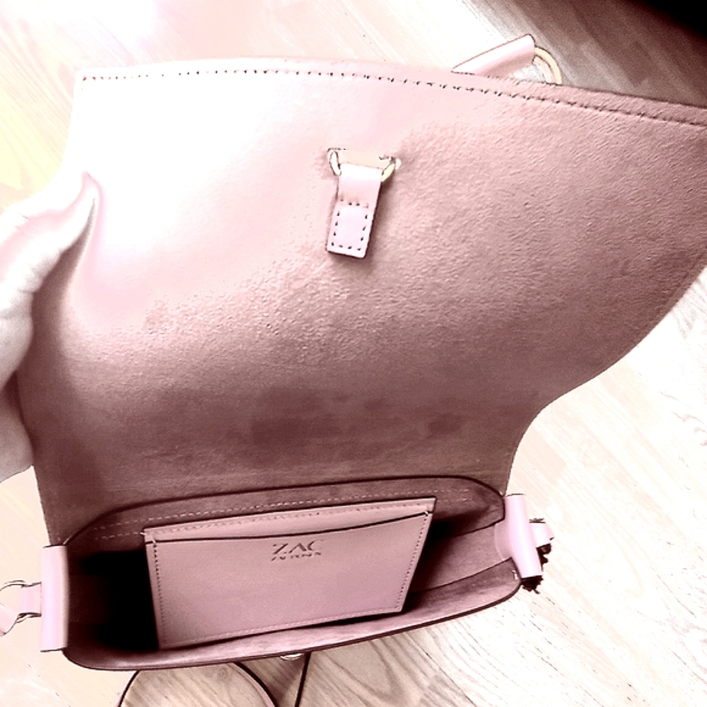 Zac Posen NWT ladies gray leather purse Belay Saddlebag crossover MSRP $295 - Picture 9 of 9
